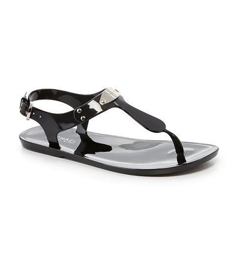 michael kors plate sandal black|Michael Kors open toe sandals.